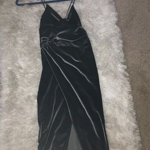 Size 10 Boohoo Metallic blue velvet dress